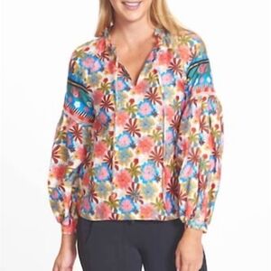 Emily Lovelock Emma Floral Tiger Blouse Size L